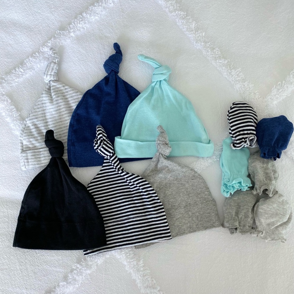 Cloud Island Newborn Hats and Gloves
